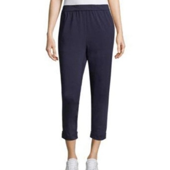 Eileen Fisher Pants - Eileen Fisher Midnight Blue Crop Slouchy Cuffed Ankle Pants ~ Size SP